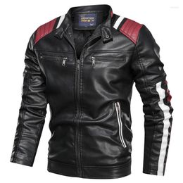 Motorcycle Apparel 2022 Autumn Winter Men's Leather Jacket Casual Fashion Stand Collar Men Slim Style Quality