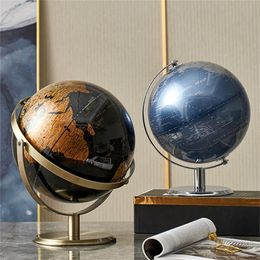 Decorative Objects Figurines Retro World Globe Decoration Terrestrial Map Modern Home Decor Geography Education Office Desk Accessories 220902
