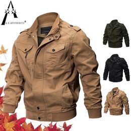 Men's Jackets Plus Size Military Bomber Jacket Men Spring Autumn Casual Multipocket Pilot Male Army Cargo Flight Mens M6XL 220905