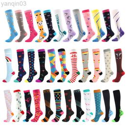 Athletic Socks Compression Fit For Medical Oedema Diabetes Varicose Veins Outdoor Men Women Running Hiking Sports L220905