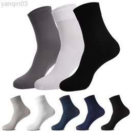 Athletic Socks 10Pairs Bamboo Fiber Thin Women Men Summer Stripe Breathable Long Tube Sock Silk Sports Business Shoes L220905