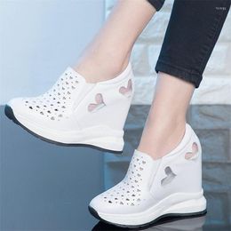 Sandals Summer Fashion Sneakers Women Genuine Leather Wedges High Heel Sports Gladiator Female Round Toe Platform Pumps Shoes