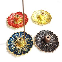 Fragrance Lamps 9-Hole Lotus Copper Portable Flower Incense Holder Mini Decorative Sticks Burner Practical Teahouse Home Decoration