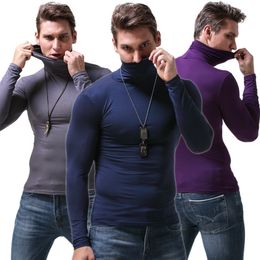 Men's TShirts Long sleeve T Shirt Men Turtleneck modal tshirt tight elastic tees soft and breathable 220905