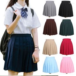 Clothing Sets 17 Solid Colours Girl's Japanese Summer High Waist Pleated Skirts Women's Dress For JK School Uniform Students Cloths