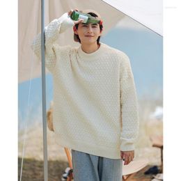 Men's Sweaters O-neck Sweater Men High Quality Warm Pullovers Autumn Winter 3D Jacquard Loose Casual Knitwear Male Drop