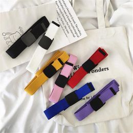 Belts Plastic Buckle Canvas Belt Men Women Fashion Trend Jeans Men's Harajuku Style Colourful Decorative For