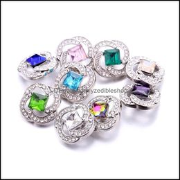 Charms Wholesale Snap Button Charms Jewelry Findings Crystal Rhinestone 18Mm Metal Snaps Buttons Diy Bracelet Jewellery Dhseller2010 Dhywm