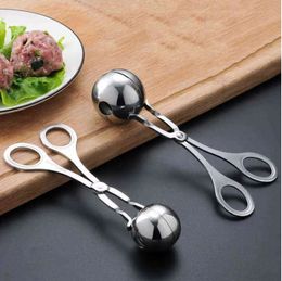 Ice Cream Tools Meatball Scoop Ball Maker Mold Stainless Steel Baller Tongs Non-Stick Meatballs Makers Cookie Scoops Kitchen Cooking Tool