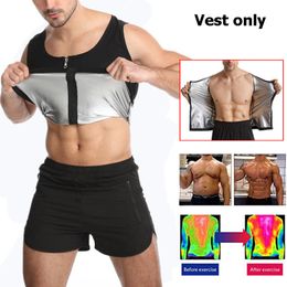 Gym Clothing men fitness Sauna Vests Zipper tops workout Quick sweating Compression shapewear