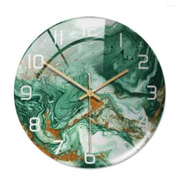 Wall Clocks 30 CM Marble Arcylic Clock Modern Design Light Luxury Art Reloj Pared Decorativo Living Room Bedroom Home Decor