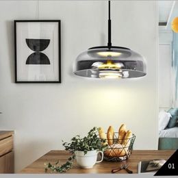 Pendant Lamps Nordic Single Head Glass Lights Simple Modern Dining Room Kitchen Lamp Personalized Bedside Art Loft