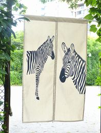 Curtain Nice Zebra Curtains Korean Cotton Animal Wild Door Partition Half Japanese Bedroom