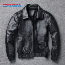 Men's Leather Faux COPERSIAN Plus Size 8XL winter Jacket Men Classic A2 Cowhide Coat Genuine Quality 220905