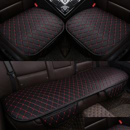 Car Seat Covers Car Seat Ers Leather Er Set Front Rear Backseat Cushion Chair Protector Mat Pad Interior Accessoriescar Drop Delivery Dhhqg