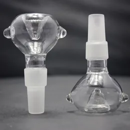 2 in 1 Smoking Glass Bowl Round Replacement Slider in Multiple joint size