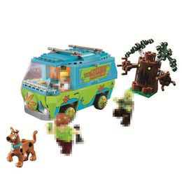 10430 minifig Educational Scooby Doo Bus Mystery Machine Kits Mini Action Figure Building Blocks Toy For Children235Q