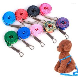 Dog Collars 1pcs Trendy Printing Nylon Pet Training Leashes Supplies Walking Harnes Collar Leader Rope For Teddy Dogs Cat