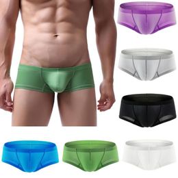 Underpants Underwear Men Pack Cotton Men's Sexy Transparent See Through Shorts Lip Print Brief