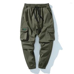 Men's Pants Spring Autumn Men Cargo Pockets High Street Wear Cool Safari Style Loose Fashion Korea Army Green
