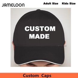 spring wholesalers Canada - Custom Snapback Caps Personalize Adult or Kids Size Black hats with your own Logo Text Design embroidered cap1761