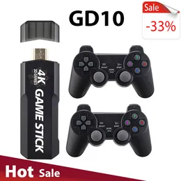 Consoles Player GD10 Game Stick 2022 New Retro 4K Video 2.4G Wireless Controllers HD Emuelec4.3 System Over 40000games Build-in