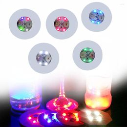 Table Mats 1pc Bottle Stickers Coasters Colour Changing Party Christmas Vase Year Nightclub Drinking Halloween Decoration Glass LED Cup