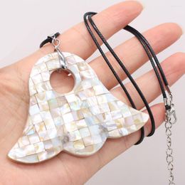 Pendant Necklaces Natural Shell Alloy Necklace For Woman Geometry Shape Large Size Exquisite Leather Rope 55 5cm 60x80mm