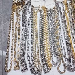 Kubanische Link Kette Titan Stahl Halskette Punk Colliers Für Männer Frauen Vintage Gold Hip Hop Luxus Schmuck Metall Gemischte Stile