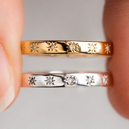 Band Rings Women Girls Stainless Steel Simple Ring Jewelry Gifts Birthday Friend Couple Rings 2022