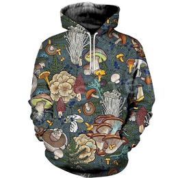 Men's Hoodies Sweatshirts Tessffel est Plants Mushroom Fungus Camo Funny Fashion Tracksuit Pullover 3DPrint Zipper/Hoodies/Sweatshirts/Jacket A-19 220905