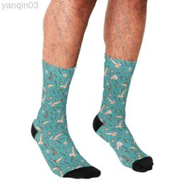 Athletic Socks Funny Penis Cartoon Pattern Harajuku Men Happy Hip Hop Novelty Cute Boys Crew Casual Crazy for L220905