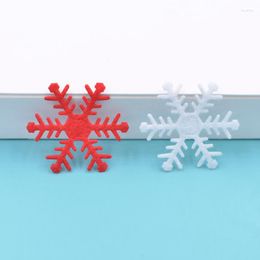 Christmas Decorations 100Pcs 25mm Nonwoven Felt Fabric Snowflake Appliques For Wedding/Party/Christmas Decor Tree Ornament Patches DIY