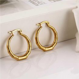 Hoop Earrings OUFEI Bone Small For Women Stainless Steel Jewellery Woman Accessories Korea Earings Fashion Jewellery Of