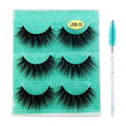 Reusable Handmade Multilayer False Eyelashes Extensions Soft Light Thick Curly 3D Mink Fake Lashes Full Strip Lash Messy Crisscross with Brush 15 Models DHL