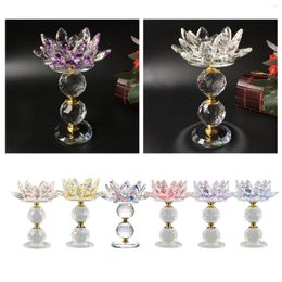 Candle Holders Sparkle Crystal Glass Lotus Holder Tealight Reflection Feng Shui Home Party Ornaments Centrepieces