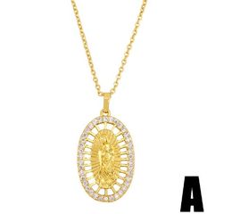 Jewellery Necklaces Pendants gold rose gold Virgin MaryO chain necklace Zirconia Jewellery Cubic Crystal Cz Fashion Charm sj45