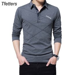 Men's T Shirts TFETTERS Brand T Shirt Men Long T-shirt Turn-down Stripe Designer T-shirt Slim Fit Loose Casual Cotton T Shirt Male Plus Size 220902
