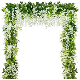 Decorative Flowers Wisteria Vines Garland Hanging Artificial Strings Fake Plants Vine Ratta String