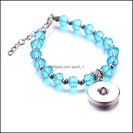 Charm Bracelets Snap Bracelet Jewellery Colorf Glass Beads 18Mm Ginger Snaps Buttons Chunk Charms Wristband Drop Delivery 2021 Bracelets Dh0If
