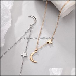 Pendant Necklaces Stainless Steel Delicate Forever Love Heart And Moon Star Through Pendant Womens Necklace Available In Dhseller2010 Dhmtt