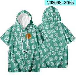 Men's Hoodies Brand Designer Men/Women Hooded T-shirt Animal Crossing Hoodie 3D Student Clothes Summer Fashio Leisure Tees Game Harajuku