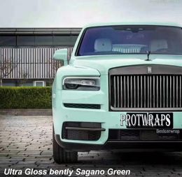 Premium Ultra Gloss Sagano Green Vinyl Wrap Sticker Whole Car Wrapping Covering Film With Air Release Initial Low Tack Glue Self Adhesive Foil 1.52x20m 5X65ft