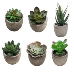 Decorative Flowers 1/3/6pcs Artificial Succulent Plants Plastic Mini Bonsai Fake Simulation Ball For Office Home Decor