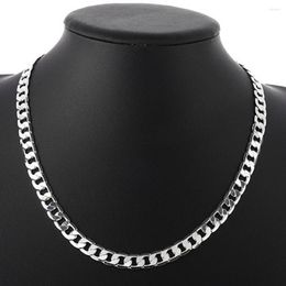 Chains Hip Hop Curb Chain White Gold Filled Mens Necklace Accessories 24"