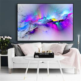 Abstract Painting Watercolour Outburst Snow Mountain Oil Painting on Canvas Posters and Prints Cuadros Wall Art Picture for Living Room