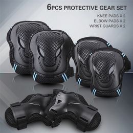 protective equipment Canada - Elbow Knee Pads 6PCS Wrist Guards Protective Equipment Set Safety Protection for Skateboard Cycling Riding For Adults 220906