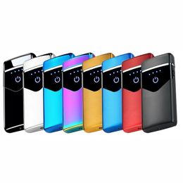 Dual ARC USB Lighter Rechargeable Electronic Lighters LED Screen Plasma Power Display Thunder Gadgets For Man With Package