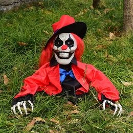 Party Decoration Halloween Skeleton Clown With Clothes Yard Skeleton Glowing Yard Stake Decorations Halloween Party Clown Skeleton Decor 220905