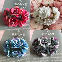 Faux Floral Greenery Beautiful Rose Peony Artificial Flower Small Bouquet Flor Home Party Spring Wedding Decoration Fake Flower J220906